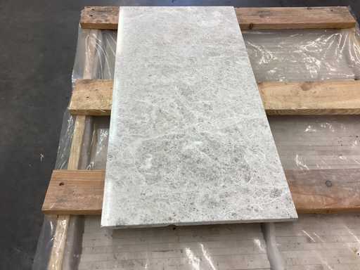 Natursteinmarmor Silberpolierte Bodenfliesen 30,5x61 cm 26 m²