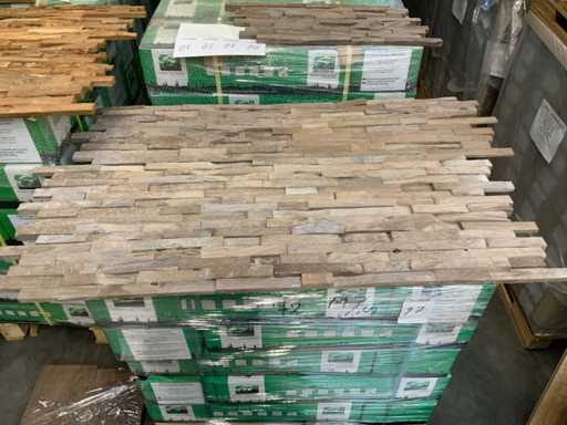 Revêtement mural en teck en bois léger Northerm (24 m2)