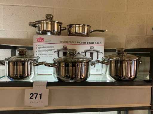 GSW Silver star 5-piece Cooking pot set