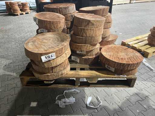 Pallet met Rosewood Schijven, Diverse maten (32x)
