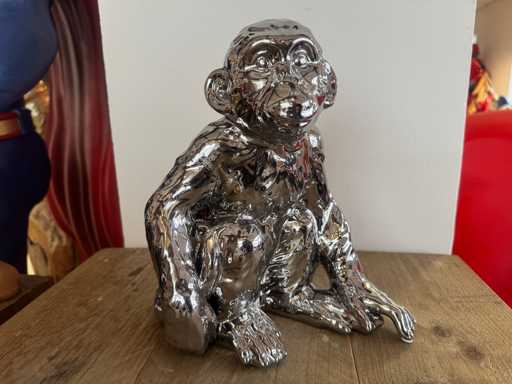 Monkey Chrome Silver H29cm