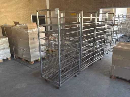 Afkoel etagewagen, rvs (4x)