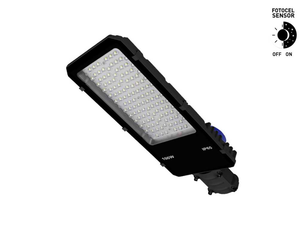 100W 3000K Street Light LED cu senzor de lumină naturală Impermeabil (10x)