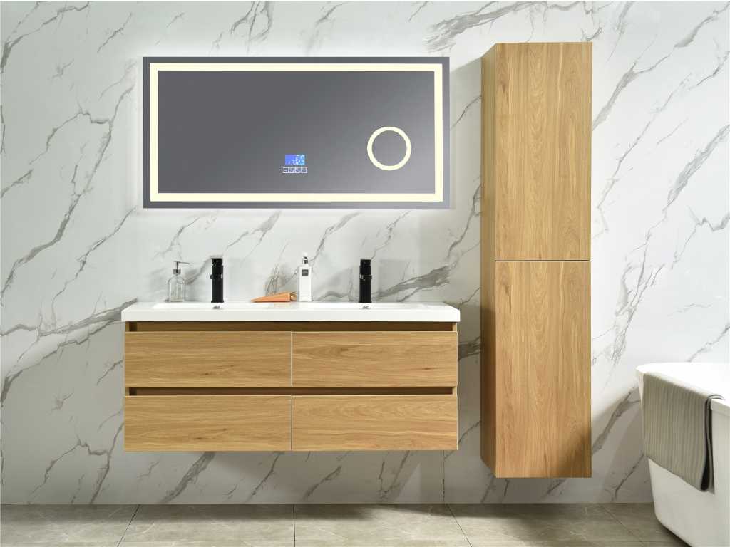 Meuble de salle de bain G chêne naturel 120 cm NOUVEAU
