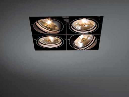 2 x Ledsc4 Quad grid in trimless armatuur zwart