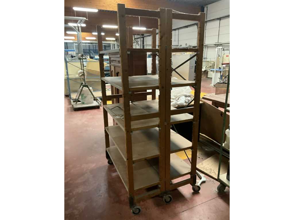 Double Wooden Storage Cabinet/Magazine Cart