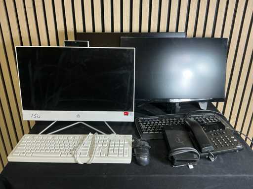 Batch of various monitors and office supplies