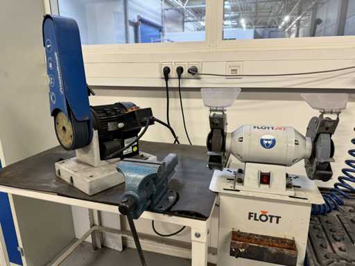   Ponceuse à bande + meuleuse à double banc