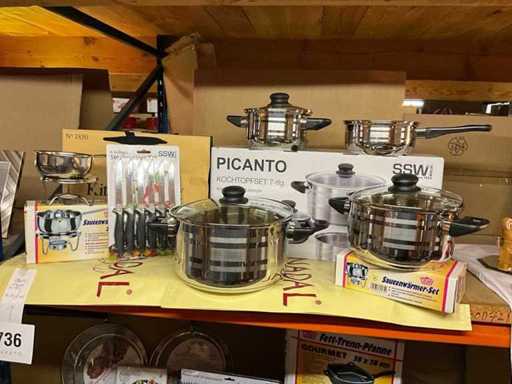 SSW Picanto 7-piece cooking pot set + cutlery + sauce bowl