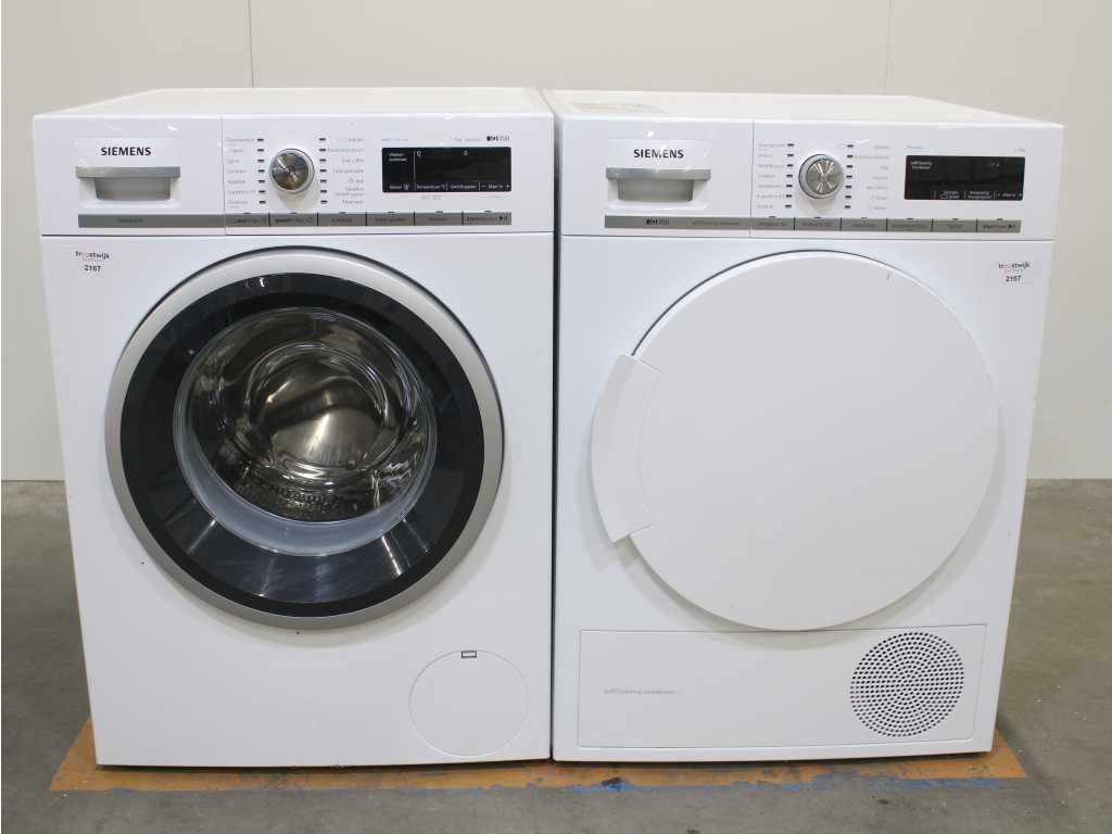 Siemens iQ700 iSensoric bestCollection aquaStop Washer & Siemens iQ700 iSensoric selfCleaning Condenser Dryer