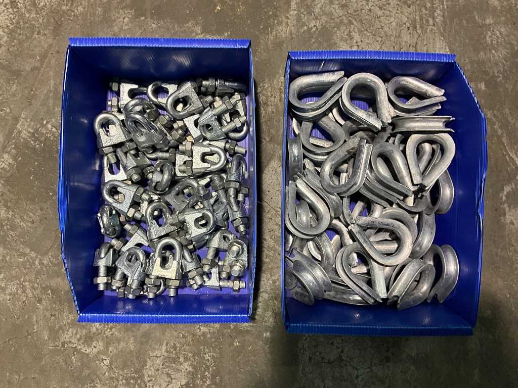Batch of Steel Wire Rope Clamps and Pointed Stocking