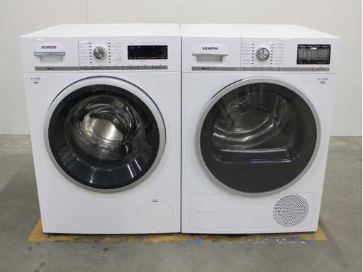 Machine à laver Siemens iQ700 iSensoric aquaStop & Sèche-linge à condensateur Siemens iQ800 iSensoric auto-nettoyant