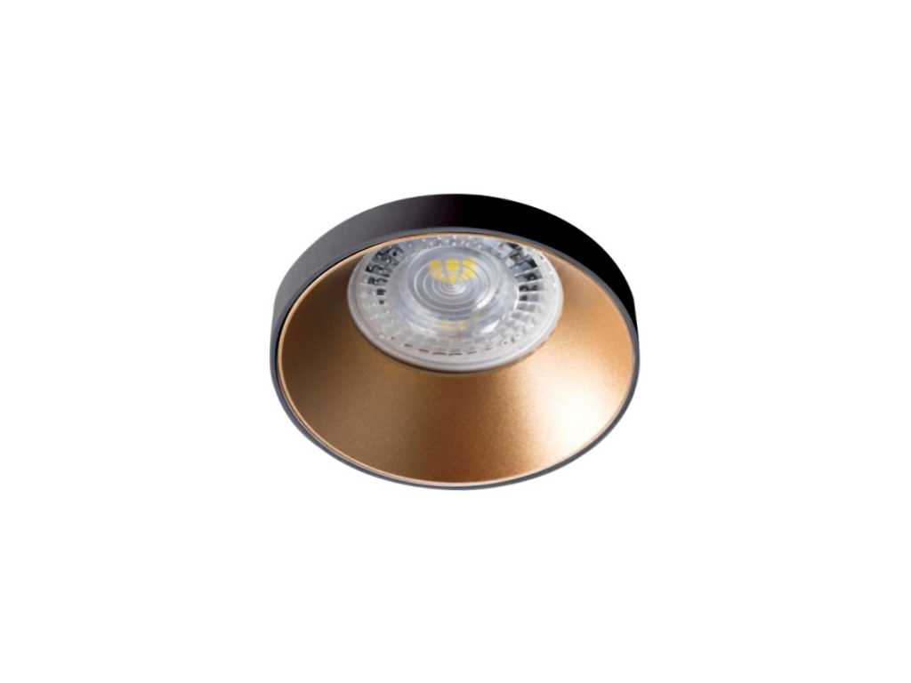 GU10 Cilindru de proiectare încastrat nisip auriu și negru cu suport pentru lampă (10x)