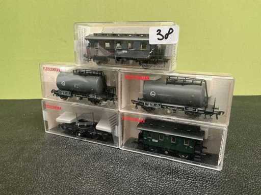 Fleischmann 5814 / 2x 5408 / 5220 / 5051 Wagon miniature (5x)