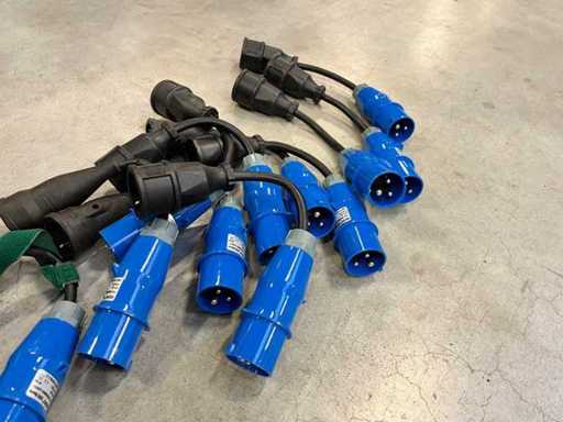 Weipu - 16A CEE Adapter auf Schuko (11x)