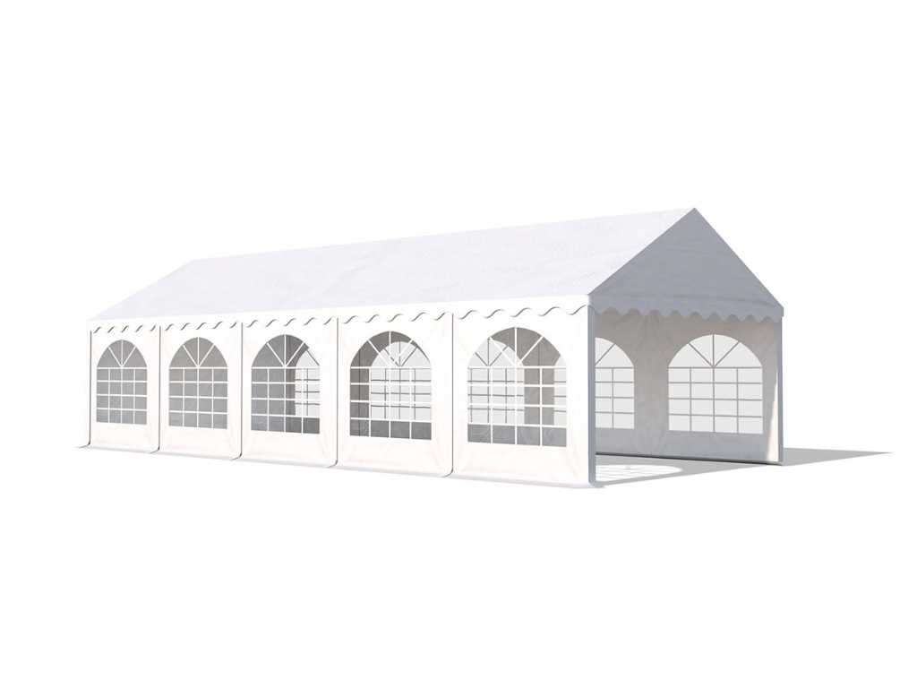 1 x Pvc partytent 4 x 10 m - Wit - Inclusief grondframe