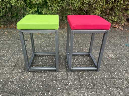 Scaun industrial - echipat cu două scaune colorate (8x)