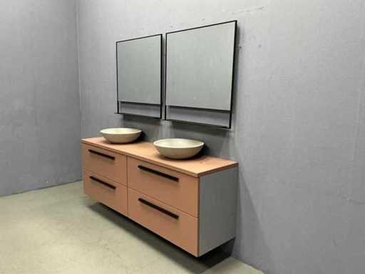 Detremmerie – Terrakotta, matte lackiert – Badezimmermöbelset 180 cm