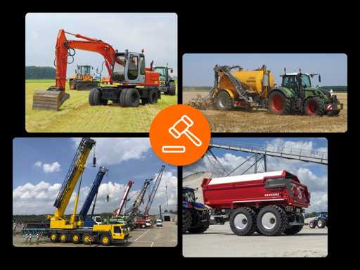 Collective auction for agricultural, green, ground, road, water and transport equipment