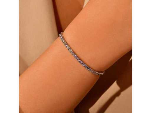 Magnifique bracelet saphir de luxe naturel multi couleurs douces 5,84 carats en or blanc 18 carats