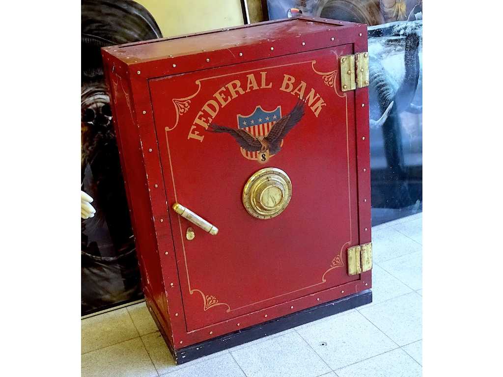 dekoracyjna drewniana szafka 'Federal Bank'-sejf