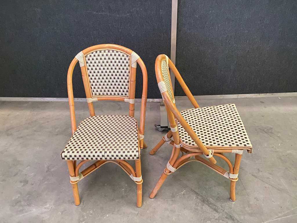 Krzesło rattanowe kremowe/brązowe (23x)