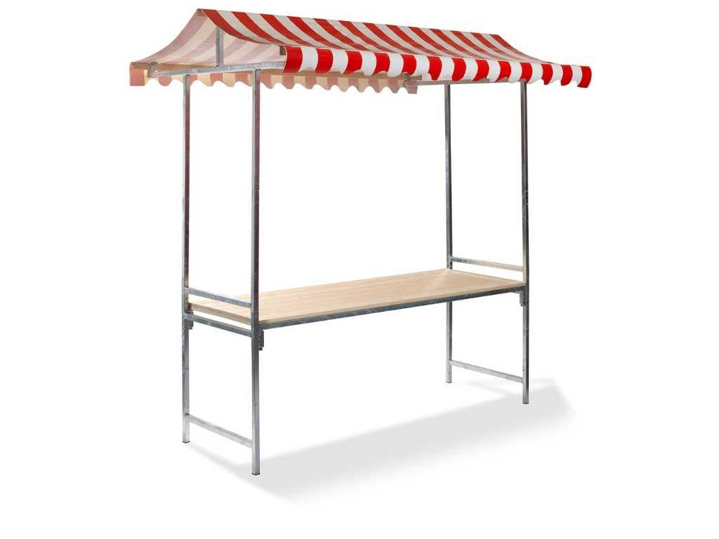 Market stall red-white metal NEW