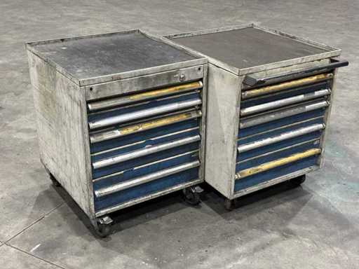   2 Mobile Schubladenschränke