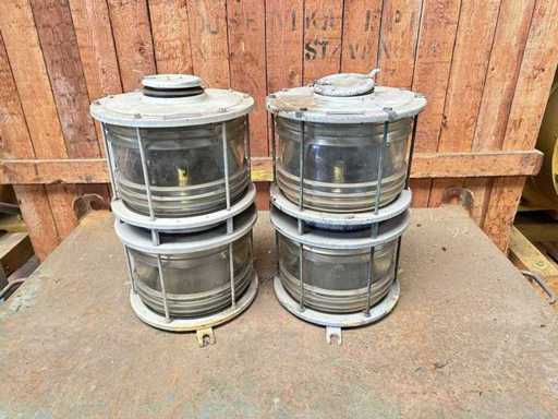 Set de lumini laterale din cupru cu lentile Fresnel