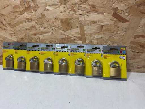 Stahlex Padlock with 3 keys - 38 mm - brass (8x)