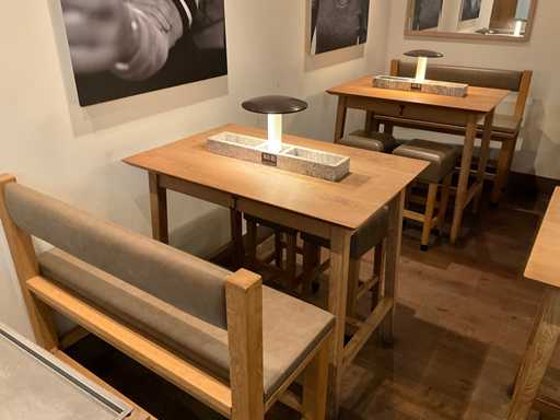 Hutten - Bar table with bench and 2 bar stools (2x)