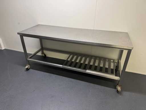 Mobiele RVS werktafel