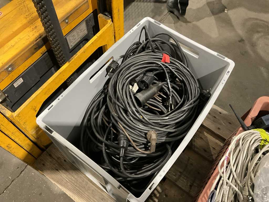Box full of Schuko cables, various lengths