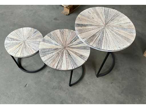 PTMD Collection Bijzettafel Set 3 stuks