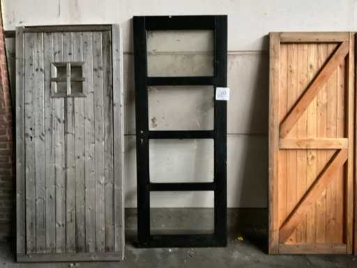 Douglas buitendeur beglaasd zwart 205x82 cm