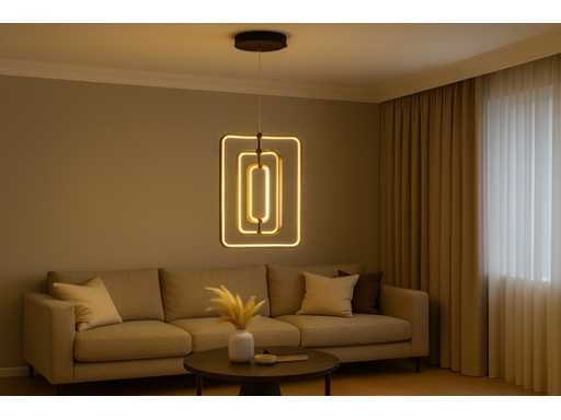 Suspension LED – 5835/3 – 45W – Or – Hauteur réglable – Design rectangulaire 