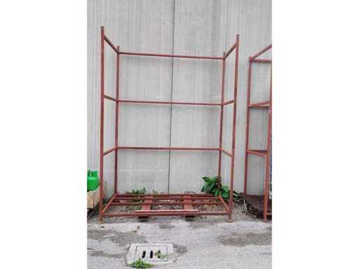 Rode stapelbare metalen kooiplanken (9x)