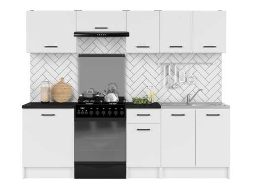 Keukenopstelling Sara 240 – wit met spoelbak in bouwpakket