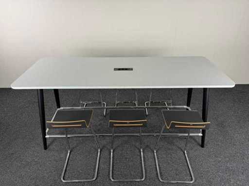 SEDUS - Bartafel + 6 barkrukken - Vergaderset