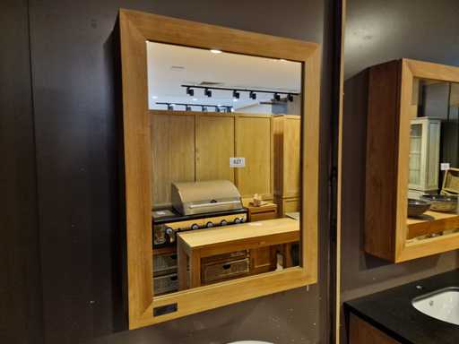 Armoire miroir en teck en teck Rome 70 x 17 x H90cm Ouvert à gauche