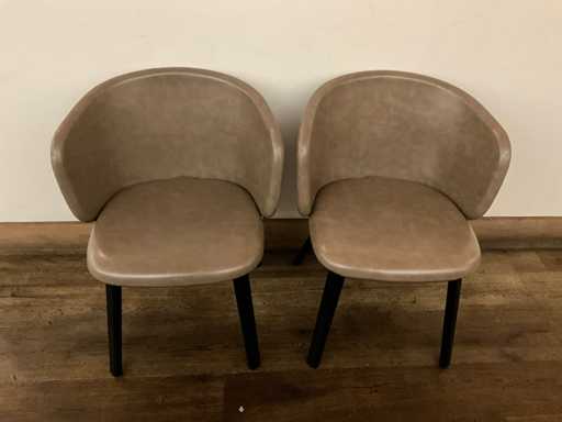 Cabine - Sedia ristorante con rivestimento in pelle (7x)