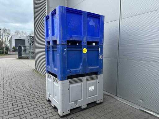 Scatola da pallet in plastica 1200x1000x760 mm (3x)