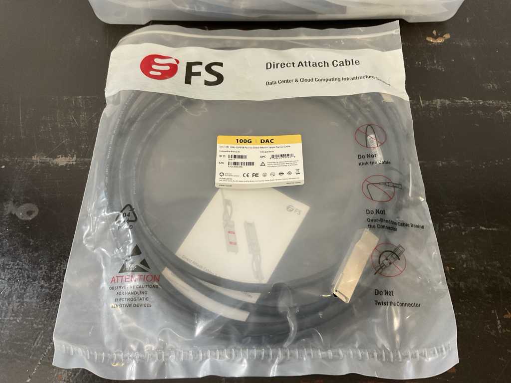 FS 100G QSFP28 Câble Direct Attatch 5M (2x)