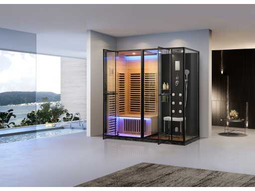 Sauna avec cabine de vapeur maison de bien-être