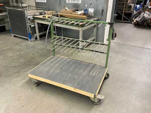 Chariot de transport, chariot de stockage pour feuilles 11 sections 120x80cm, 4 roulettes pivotantes