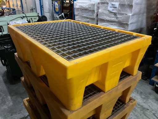 Überlaufkontrollpalette mit verzinktem Gitter