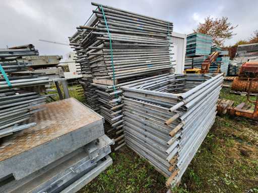 123x Hünnebeck Bosta 100 frame – 2.00 m x 1.00 m – façade scaffolding steel frame – complete lot scaffolding system
