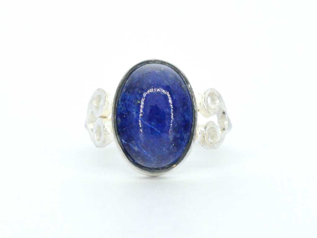 Zilveren sterling ring met blauwe edelsteen