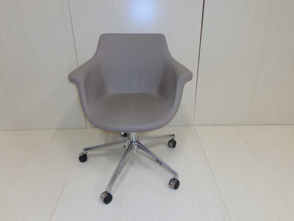 2 x designer club chair in beige artificial leather