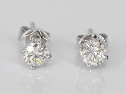 Boucles d’oreilles en diamant en or blanc 1,50 carat